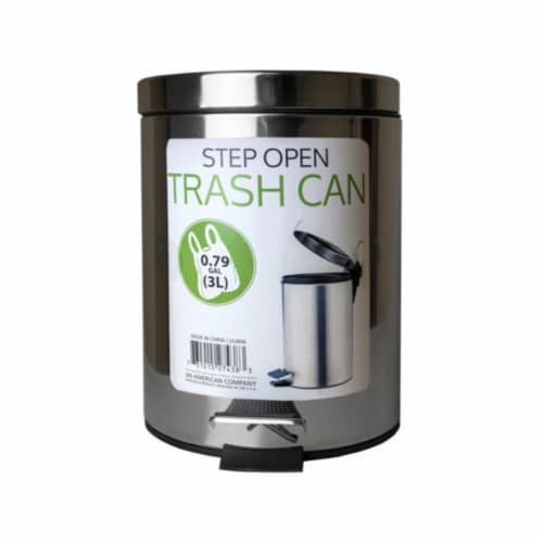 Kole Imports UU898-2 3 ltr Step Open Trash Can - Case of 2 Perspective: front