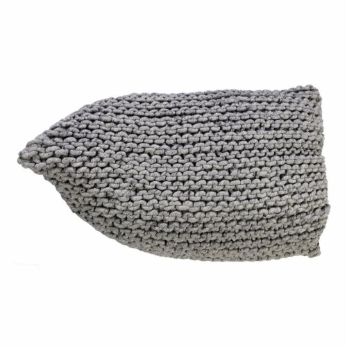 GFurn KBEW-70x110-NATGREY Handmade Knitted Woolen Beanbag - Natural Grey Perspective: front