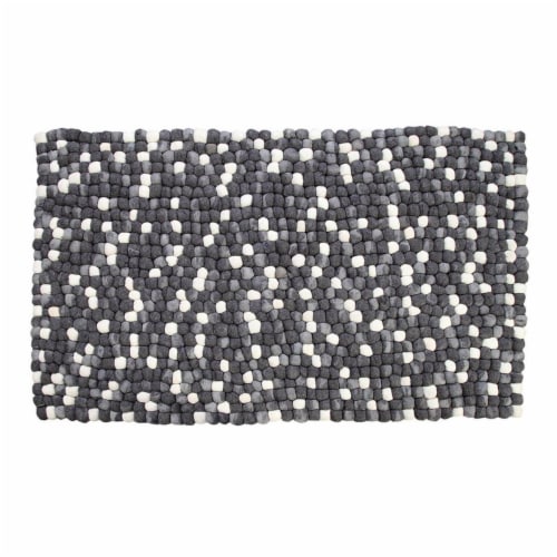 GFurn PS128-5x7FT 5 x 7 ft. Amala - Handmade Wool Felt Pebble Rug - Grey Perspective: front