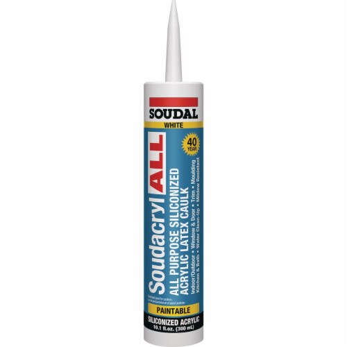 Soudacryl All 10.1 Oz. White Siliconized Acrylic Latex All-Purpose Caulk 146728 Perspective: front