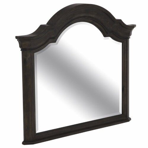 Traditional Peppercorn Shaped Mirror in Black - Magnussen Perspective: front