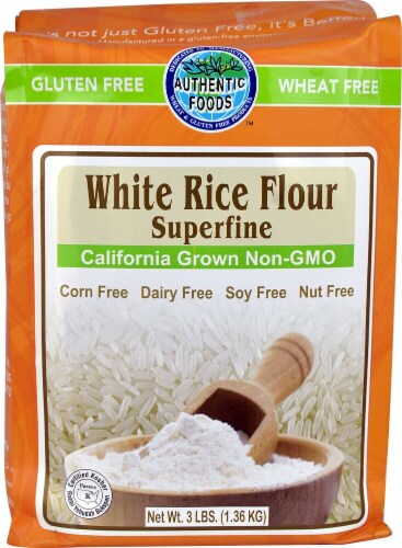 Authentic Foods  White Rice Flour Superfine Gluten Free Perspective: front