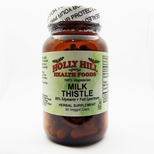Holly Hill Health Foods, 100% Vegetarian Milk Thistle, 90 Vegetarian Capsules Perspective: front