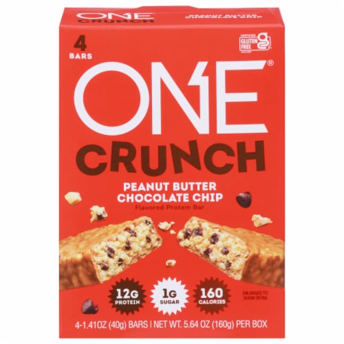 ONE BAR Peanut Butter Chocolate Chip Protein Bars Perspective: front