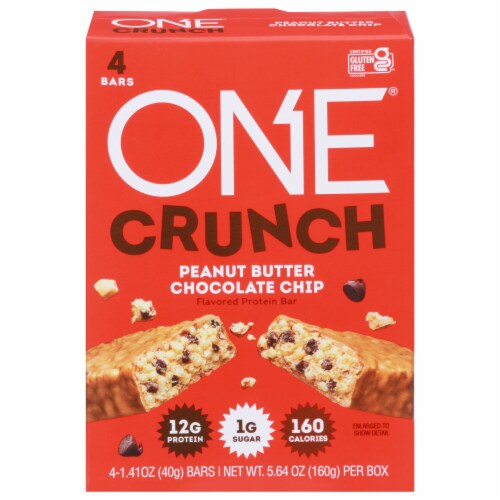 ONE BAR Peanut Butter Chocolate Chip Protein Bars Perspective: front