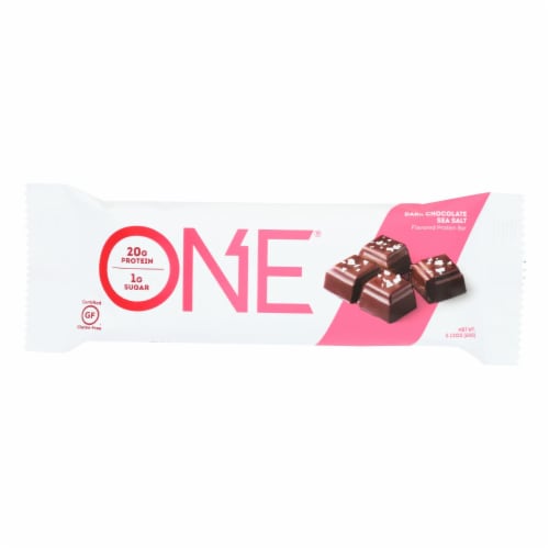 One Bar - Bar Protein Dark Chocolate Sea Salt - Case of 12 - 60 GRM Perspective: front