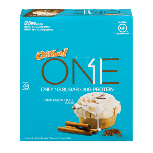 ONE BAR Cinnamon Roll Flavor Protein Bars Perspective: front