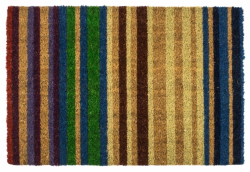 Entryways Striped Doormat - Rainbow Perspective: front