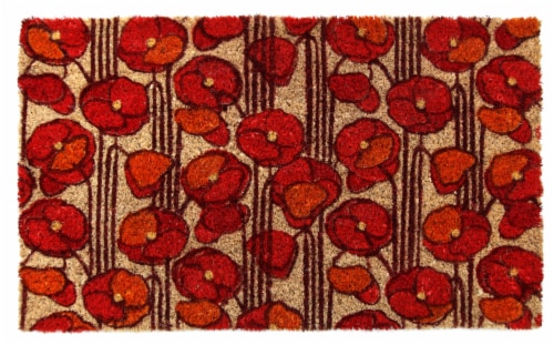 Entryways Coir Poppies Doormat Perspective: front