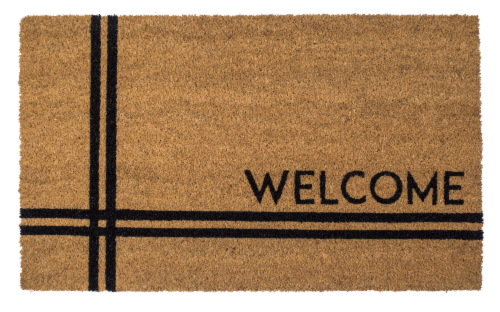 Entryways Crisscross Welcome Coir Doormat Perspective: front