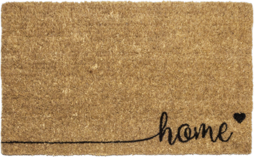 Entryways Sweet Home Script Coir Non-Slip Doormat - Natural Perspective: front