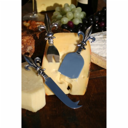 Fleur-de-lis Cheese Knives (Set of 3) Perspective: front