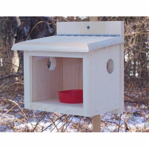 Coveside Post Mount Bluebird Feeder Perspective: front