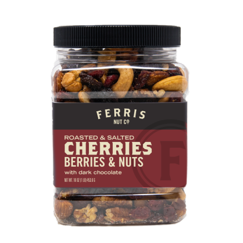Ferris Roasted Salted Cherries Berries and Nuts with Chocolate Chunks Perspective: front