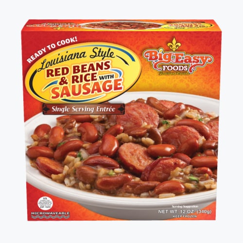 Big Easy Foods Singe Serving Entree Red Beans & Rice With Sausage, 12