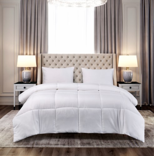 Microfiber Down Alternative Comforter - White, King Perspective: front