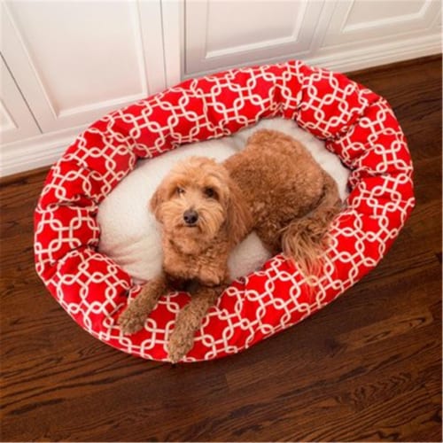 MajesticPet 788995546306 52 in. Links Sherpa Donut Pet Bed Red 1 Smith s Food and Drug