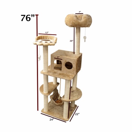 Majestic Pet 76 Inch Wood Casita Fur Tree for Cats Honey 1 unit Fry s Food Stores