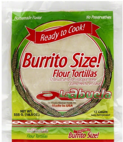 La Abuela Burrito Size Flour Tortillas Perspective: front