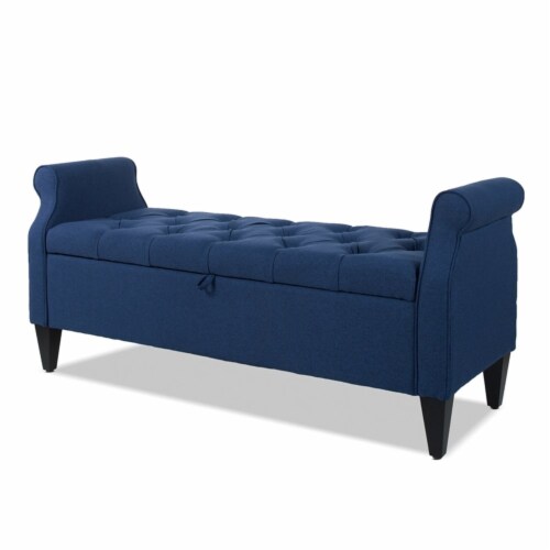 Rolled arm storage bench discount