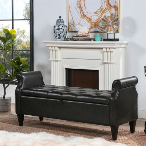 Jennifer Taylor Home Jacqueline Flip Roll Arm Storage Bench