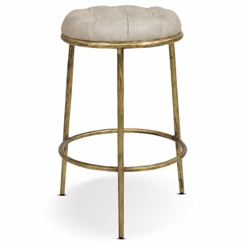 Jennifer Taylor Home Aerin 26 Hammered Brass Backless Round Bar