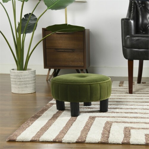 Olive shop velvet ottoman