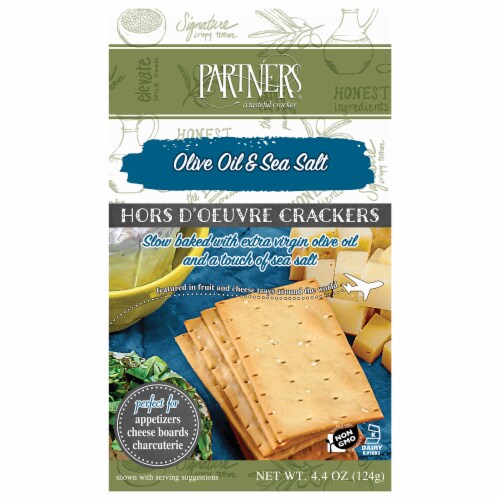 Partners Olive Oil & Sea Salt Hors D'oeuvre Crackers Perspective: front