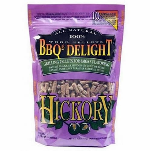 BBQr's Delight Hickory Pellet Blend 1lb Grilling Smoking Pellets All Natural Perspective: front