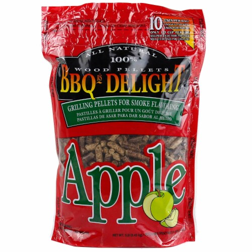 BBQr's Delight Apple Pellet Blend 1lb Grilling Smoking Pellets 100% All Natural Perspective: front