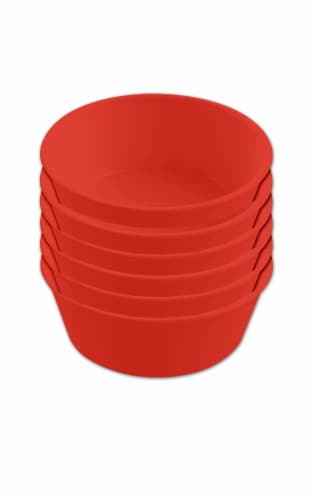 TarHong Wheat Poly Propylene Round Bowls - Red Perspective: front