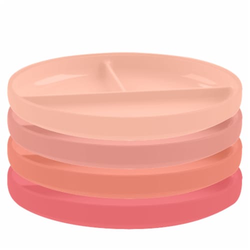 TarHong Wheat Poly Propylene Divided Plates - Coral Perspective: front