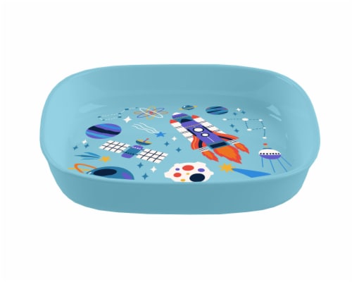 TarHong Wheat Poly Propylene Square Plate - Blue Space Perspective: front