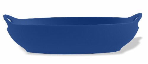 TarHong Wheat Straw PP Handled Serve Bowl - Blue Perspective: front
