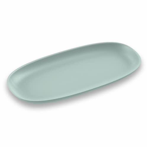 Tarhong Wheat PP Serve Tray - Aqua Perspective: front