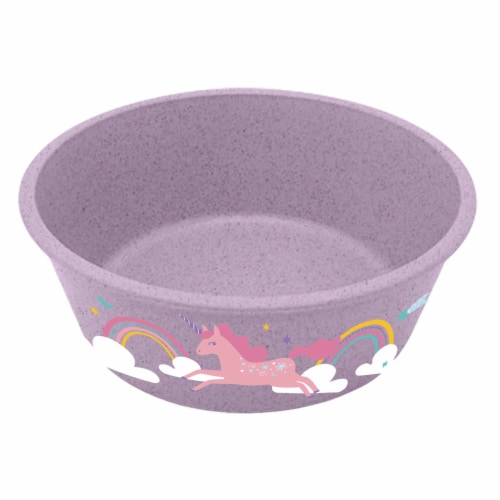 TarHong Round Unicorn Wheat Bowl - Purple Perspective: front