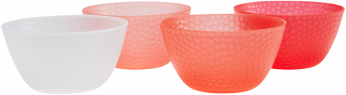 TarHong Warm Hammered Cereal Bowl Set - 4 pk - Red/White Perspective: front