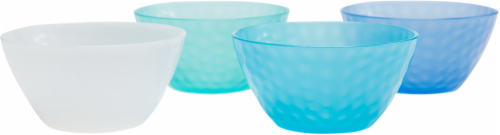 TarHong Cool Hammered Tidbit Bowl Set - 4 pk - Blue/White Perspective: front