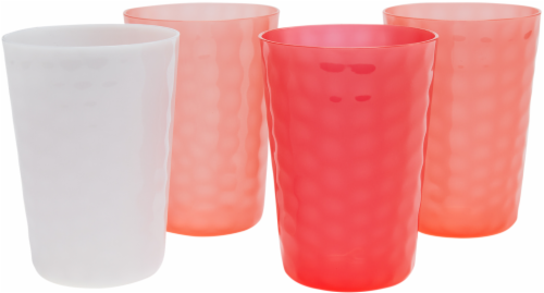 TarHong Warm Hammered Juice Tumbler - 4 pk - Red/White Perspective: front
