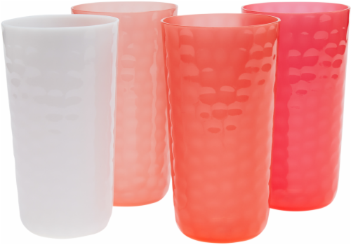 TarHong Warm Hammered Jumbo Tumbler Set - 4 pk - Red/White Perspective: front