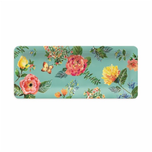 Tarhong PNK0237RTGF Garden Floral Rectangular Platter Perspective: front
