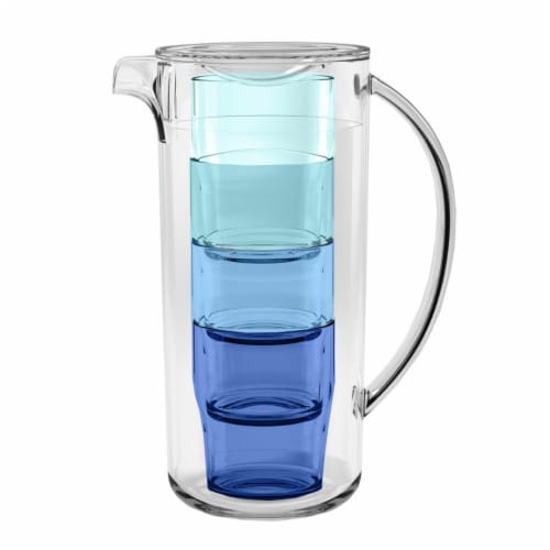 Tarhong PTRPI910PLTS 91 oz Simple Stacked Nested Pitcher Perspective: front