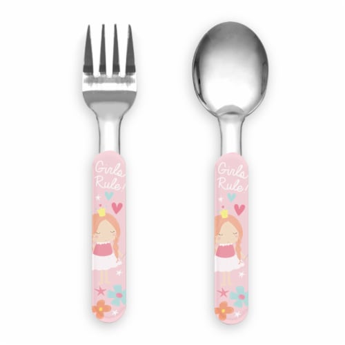 TarHong Girls Rule Flatware - Pink Perspective: front