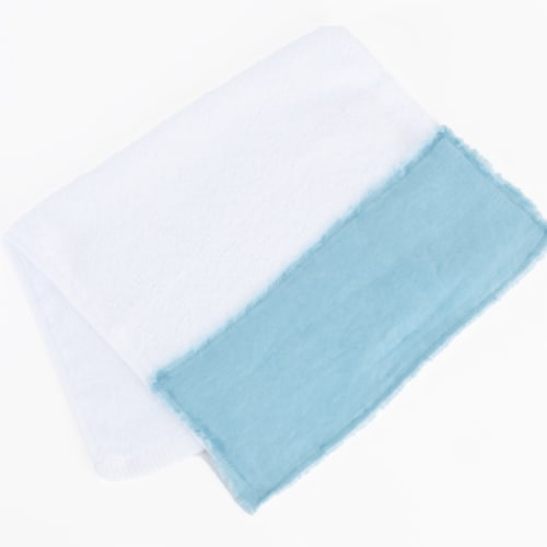 SARO 11010.TQ1220 12 x 20 in. Terry Towel with Linen Border - Turquoise Set of 4 Perspective: front