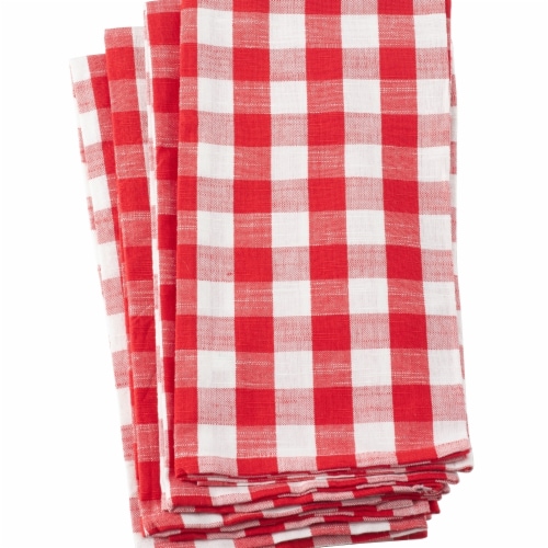 Kitchen Towels - Cotton Gingham Pattern - Set of 4