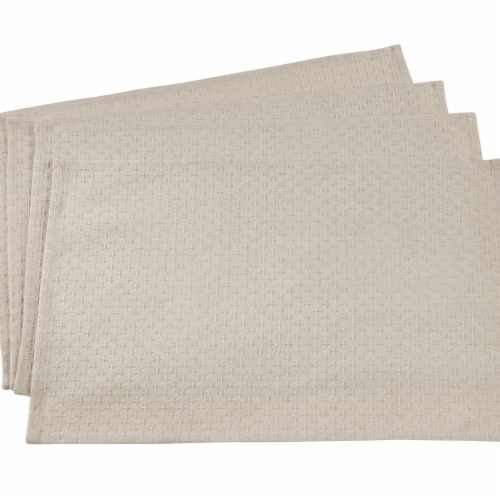 Saro Lifestyle 0220.N1420B Dinner Table Mats with Chenille Jacquard Design, Natural Set of 4 Perspective: front