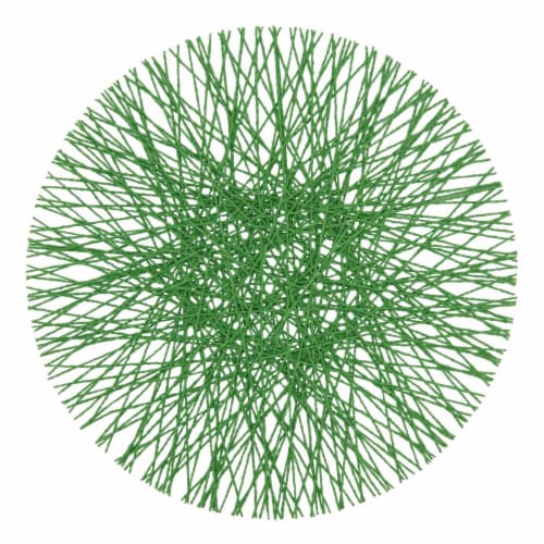 Saro Lifestyle 15 in. Round Paper Placemats with Straw Design, Kelly Green-Set of 4 Perspective: front