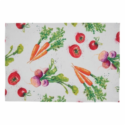 SARO 8919.M1319B 13 x 19 in. Oblong Veggies Design Table Mats - Set of 4 Perspective: front