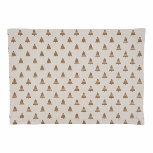 SARO 7555.GL1420B Cotton Placemats with Christmas Tree Design - Set of 4 Perspective: front