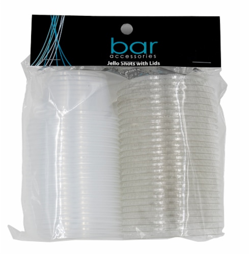 Watch Us Bar Accessories Jello Shot Cups with Lids - Transparent Perspective: front